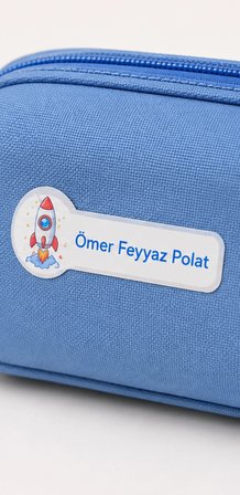 Pastel Renklerle Kişiye Özel Okul Etiketi Seti Gezegen Astrannot Tasarımlı 252 Adet - Mat Renkli İsim Etiketi (Kalem, Suluk, Defter)