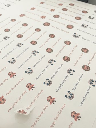 Pastel Renklerle Kişiye Özel Okul Etiketi Seti Hayvanlar Tasarımlı 252 Adet - Mat Renkli İsim Etiketi (Kalem, Suluk, Defter)