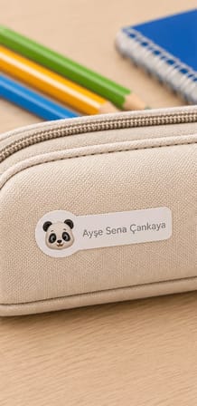 Pastel Renklerle Kişiye Özel Okul Etiketi Seti Hayvanlar Tasarımlı 252 Adet - Mat Renkli İsim Etiketi (Kalem, Suluk, Defter)