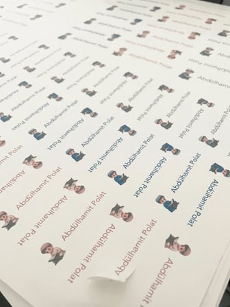 Pastel Renklerle Kişiye Özel Okul Etiketi Seti İslami Erkek Tasarımlı 252 Adet - Mat Renkli İsim Etiketi (Kalem, Suluk, Defter)