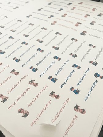 Pastel Renklerle Kişiye Özel Okul Etiketi Seti İslami Erkek Tasarımlı 252 Adet - Mat Renkli İsim Etiketi (Kalem, Suluk, Defter)