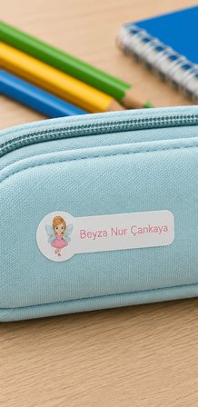 Pastel Renklerle Kişiye Özel Okul Etiketi Seti Peri Tasarımlı 252 Adet - Mat Renkli İsim Etiketi (Kalem, Suluk, Defter)