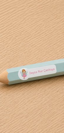 Pastel Renklerle Kişiye Özel Okul Etiketi Seti Peri Tasarımlı 252 Adet - Mat Renkli İsim Etiketi (Kalem, Suluk, Defter)
