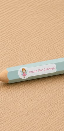 Pastel Renklerle Kişiye Özel Okul Etiketi Seti Peri Tasarımlı 252 Adet - Mat Renkli İsim Etiketi (Kalem, Suluk, Defter)