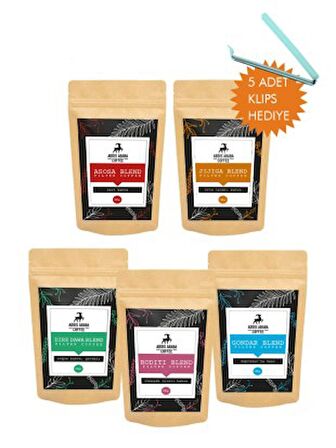 5x100 gr Orijinal Etiyopya Kahveleri / Öğütülmüş Espresso Kahve