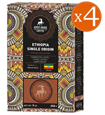 Etiyopya Single Origin 250 Gram 4'lü Avantaj Paketi Moka Pot Kahve