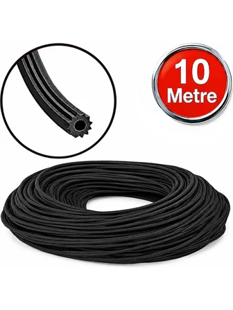 lüminyum Sineklik Teli Fitili Siyah 5mm Kapı Pencere Tül Sabitleme Lastik Contası -10 Metre