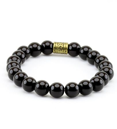 Doğal Taş Oniks Doğal Taş Unisex Bileklik Eub14Onks Güç, Stres Kontrolü Ve Otokontrol
