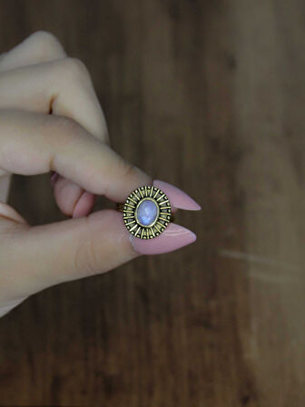 Doğal Taş Aytaşı Doğal Taşlı Antik Model Kadın Ayarlanabillir Yüzük euy74ay