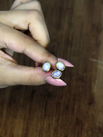 Doğal Taş Aytaşı Üçlü Doğal Taşlı Antik Model Kadın Ayarlanabillir Yüzük euy76ay