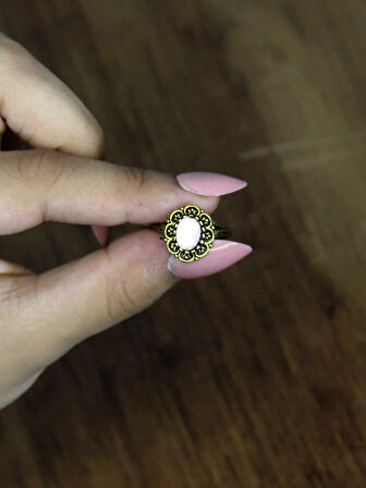 Doğal Taş Aytaşı Doğal Taşlı Antik Model Kadın Ayarlanabillir Yüzük euy77ay