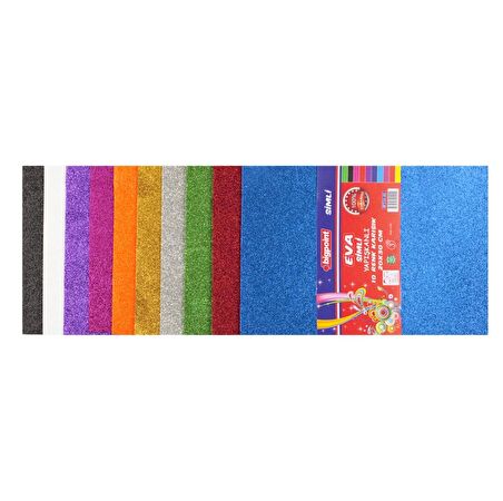 Bigpoint Simli Yapışkanlı Eva 20x30cm Karışık 10 Renk