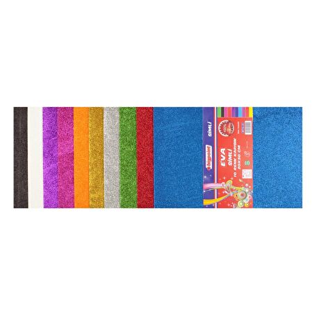Bigpoint Simli Renkli Karışık Kağıt 20x30cm 10 Adet Eva