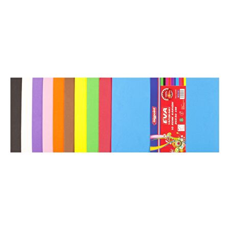 Bigpoint Renkli Karışık Yapışkanlı Kağıt 20x30cm 10 Adet Eva