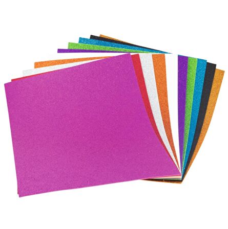 Bigpoint Simli Renkli Karışık Kağıt 35x50cm 10 Adet Eva