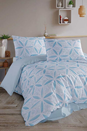 Evelya Blu %100 Pamuk Çift Kişilik Nevresim Takımı