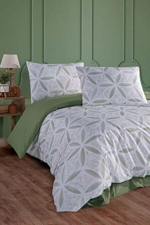 Evelya Green %100 Pamuk Çift Kişilik Nevresim Takımı