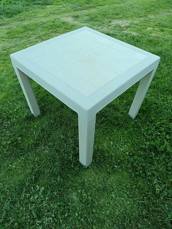 EVKO MOBİLYA Rattan 90x90 Masa, Plastik Masa, Bahçe  Balkon  Teras Masası, Kare Masa, Dış Mekan Masası