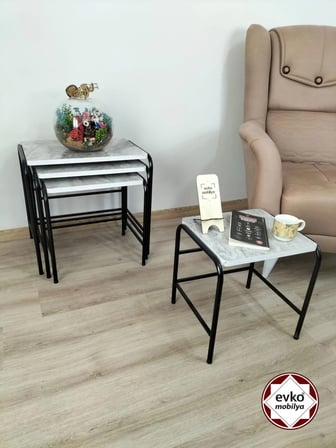 Evko Mobilya Buket Sehpa, 4'lü Zigon Sehpa, Servis Sehpası, Iç Içe Geçen Sehpa, Ahşap Sehpa, Dikdörtgen Sehpa