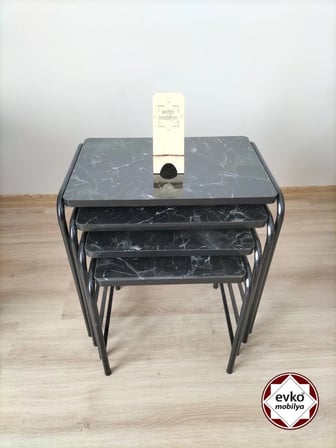 Evko Mobilya Buket Sehpa, 4'lü Zigon Sehpa, Servis Sehpası, Iç Içe Geçen Sehpa, Ahşap Sehpa, Dikdörtgen Sehpa