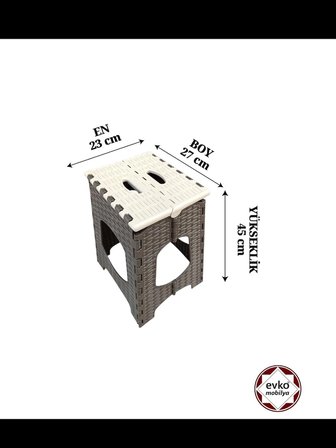 Plastik Katlanır Tabure, Kamp-Bahçe Taburesi, Taşınabilir Tabure, Büyük Boy Katlanır Tabure