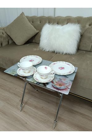 Çanta Zigon Sehpa, 4'lü Sehpa, Servis Sehpası, Camlı Sehpa, Krom Sehpa, Katlanır Sehpa