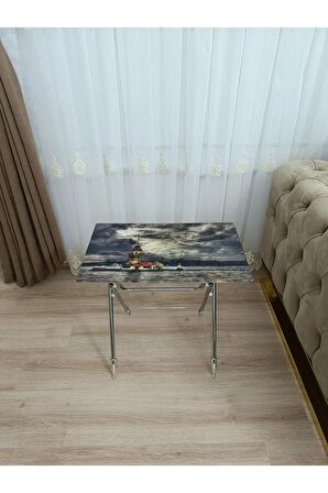 Çanta Zigon Sehpa, 4'lü Sehpa, Servis Sehpası, Camlı Sehpa, Krom Sehpa, Katlanır Sehpa