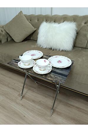 Çanta Zigon Sehpa, 4'lü Sehpa, Servis Sehpası, Camlı Sehpa, Krom Sehpa, Katlanır Sehpa