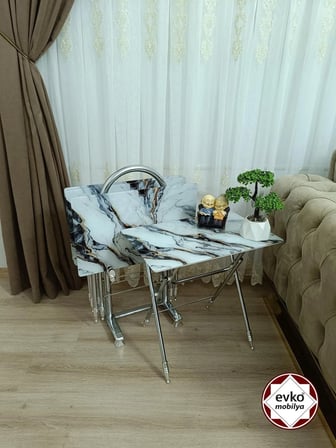 Evko Mobilya Çanta Zigon Sehpa, 4'lü Sehpa, Zigon Sehpa, Servis Sehpası, Camlı Sehpa, Katlanır Sehpa