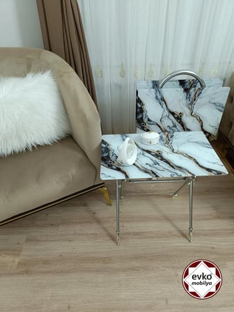 Evko Mobilya Çanta Zigon Sehpa, 4'lü Sehpa, Zigon Sehpa, Servis Sehpası, Camlı Sehpa, Katlanır Sehpa