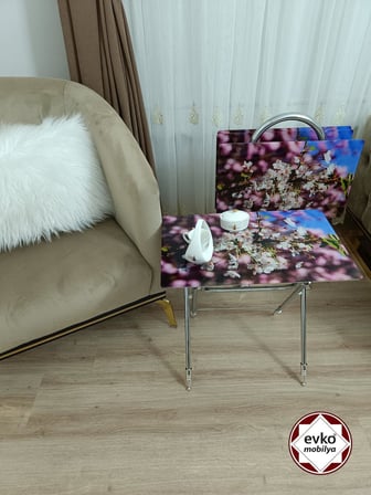 Evko Mobilya Çanta Zigon Sehpa, 4'lü Sehpa, Zigon Sehpa, Servis Sehpası, Camlı Sehpa, Katlanır Sehpa