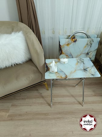 Evko Mobilya Çanta Zigon Sehpa, 4'lü Sehpa, Zigon Sehpa, Servis Sehpası, Camlı Sehpa, Katlanır Sehpa