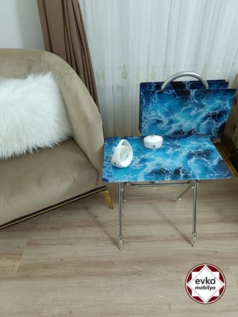 Evko Mobilya Çanta Zigon Sehpa, 4'lü Sehpa, Zigon Sehpa, Servis Sehpası, Camlı Sehpa, Katlanır Sehpa