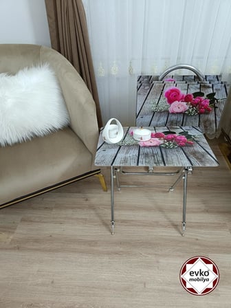 Evko Mobilya Çanta Zigon Sehpa, 4'lü Sehpa, Zigon Sehpa, Servis Sehpası, Camlı Sehpa, Katlanır Sehpa
