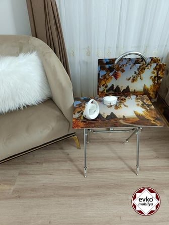 Evko Mobilya Çanta Zigon Sehpa, 4'lü Sehpa, Zigon Sehpa, Servis Sehpası, Camlı Sehpa, Katlanır Sehpa