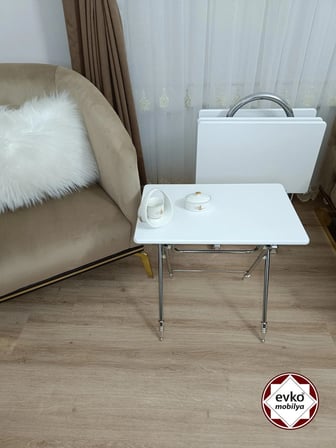 Evko Mobilya Çanta Zigon Sehpa, 4'lü Sehpa, Zigon Sehpa, Servis Sehpası, Mdf Mebran Sehpa, Katlanır Sehpa