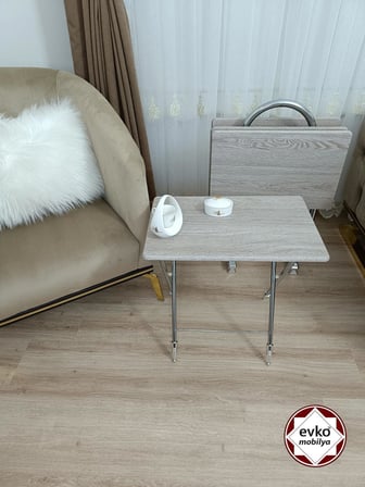 Evko Mobilya Çanta Zigon Sehpa, 4'lü Sehpa, Zigon Sehpa, Servis Sehpası, Mdf Mebran Sehpa, Katlanır Sehpa