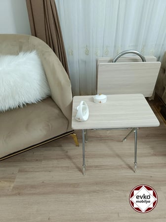 Evko Mobilya Çanta Zigon Sehpa, 4'lü Sehpa, Zigon Sehpa, Servis Sehpası, Mdf Mebran Sehpa, Katlanır Sehpa