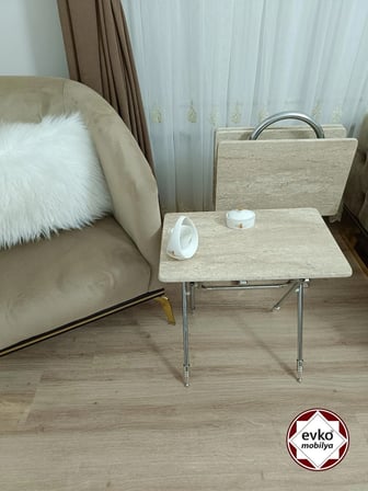 Evko Mobilya Çanta Zigon Sehpa, 4'lü Sehpa, Zigon Sehpa, Servis Sehpası, Mdf Mebran Sehpa, Katlanır Sehpa