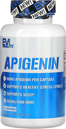 EVLution Nutrition Apigenin Papatya Çiçeği Ekstresinden Healthy Stress Levels Prostate 50 mg 30 Veggie Caps