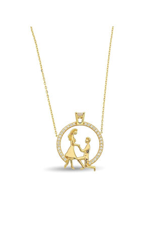 14 Ayar Gold Tektaş Evlenme Teklifi Altın Kolye