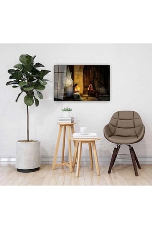 Melek Kız Cam Tablo 4mm Dayanıklı Temperli Cam 110 X 70 cm