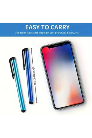 Evrensel Dokunmatik Tablet Kalemi iPad iOS Android Telefon Uyumlu Akıllı Çizim Yazım Kalemleri Hassas İnce Uçlu Renkli Metal Gövde Telefon Koruyucu Stylus Pen Çizim Kalemi Seti