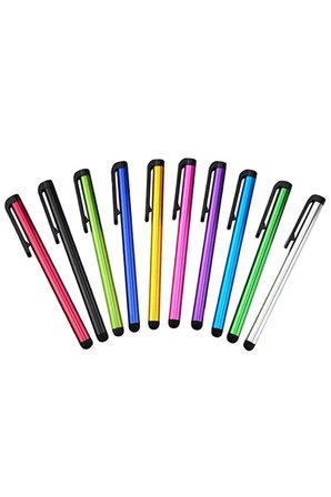 Evrensel Dokunmatik Tablet Kalemi iPad iOS Android Telefon Uyumlu Akıllı Çizim Yazım Kalemleri Hassas İnce Uçlu Renkli Metal Gövde Telefon Koruyucu Stylus Pen Çizim Kalemi Seti