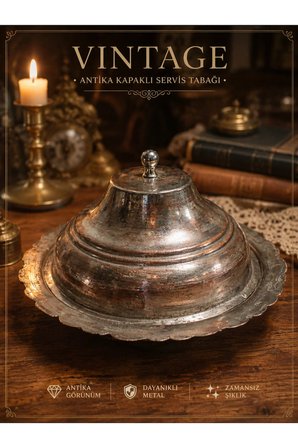 Vintage Kapaklı Servis Tabağı / Sunumluk