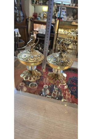 Vintage Kuş Figürlü Kapaklı Dekoratif Şekerlik / Lokumluk Takımı (2 Adet)