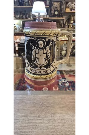 Vintage Münih Temalı Seramik Bira Kupası – Dekoratif Koleksiyonluk Kupa