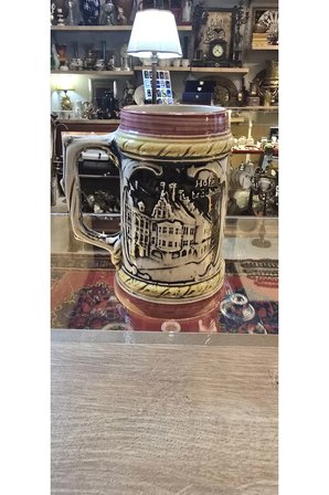 Vintage Münih Temalı Seramik Bira Kupası – Dekoratif Koleksiyonluk Kupa