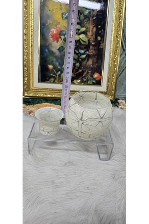 Vintage Desenli Cam Mumluk Seti – Dekoratif Şamdan / Tealight Mumluk