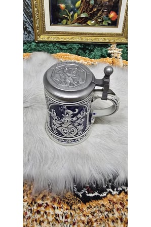Koleksiyonluk Vintage Alman Seramik Bira Kupası (Kapaklı & Kabartmalı)